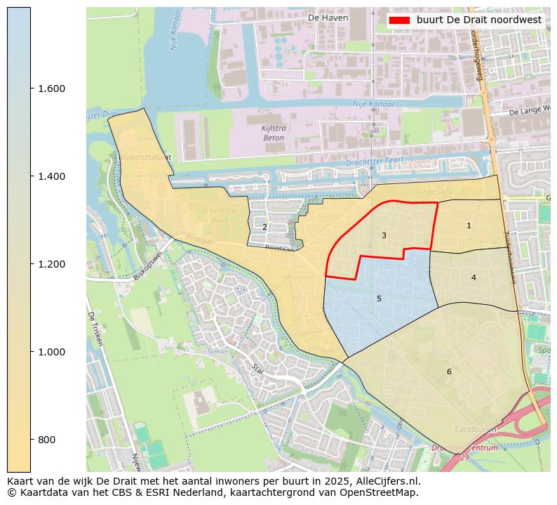 Afbeelding van de buurt De Drait noordwest op de kaart.