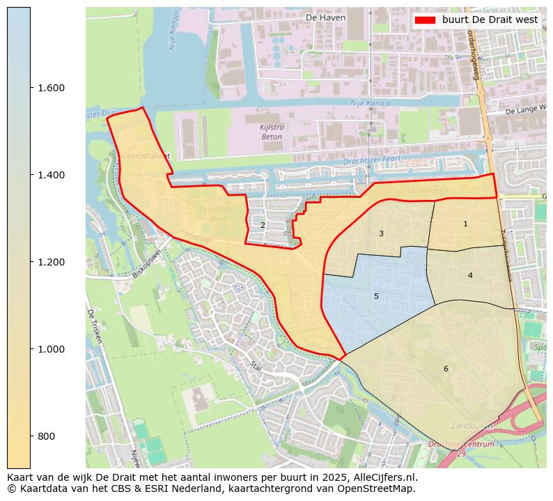 Afbeelding van de buurt De Drait west op de kaart.