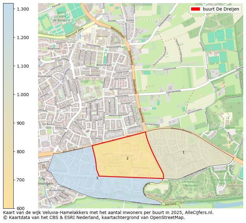 Afbeelding van de buurt De Dreijen op de kaart.
