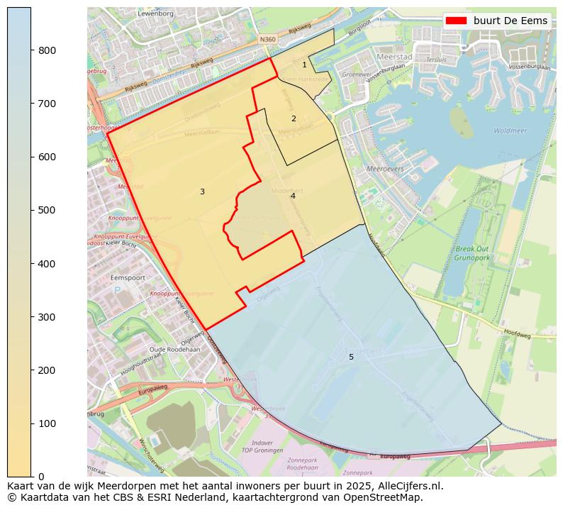 Afbeelding van de buurt De Eems op de kaart.