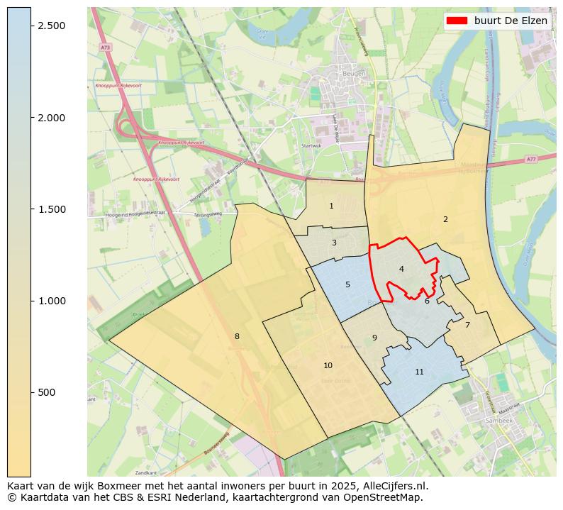 Afbeelding van de buurt De Elzen op de kaart.
