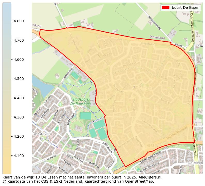 Afbeelding van de buurt De Essen op de kaart.