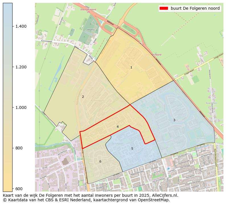 Afbeelding van de buurt De Folgeren noord op de kaart.