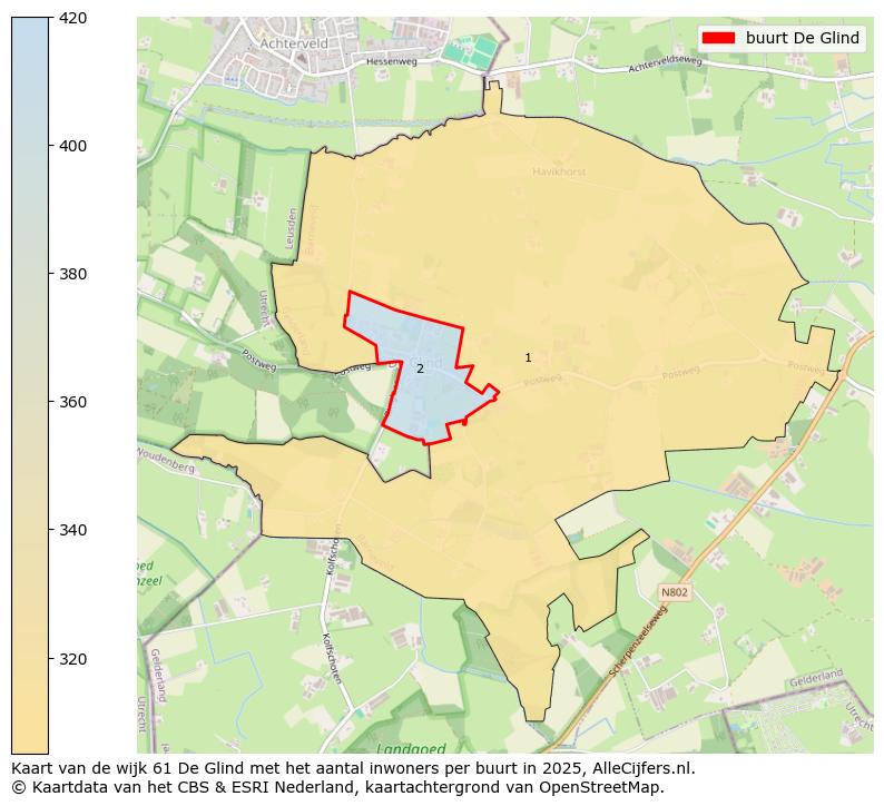 Afbeelding van de buurt De Glind op de kaart.