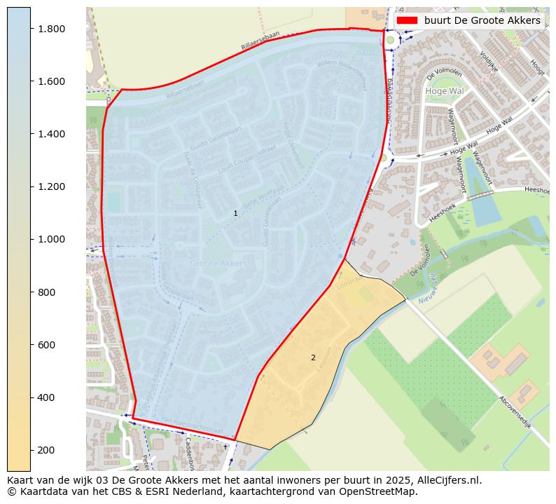 Afbeelding van de buurt De Groote Akkers op de kaart.