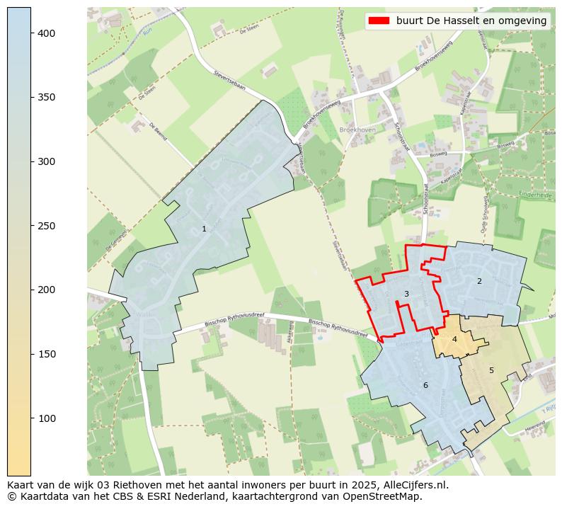Afbeelding van de buurt De Hasselt en omgeving op de kaart.