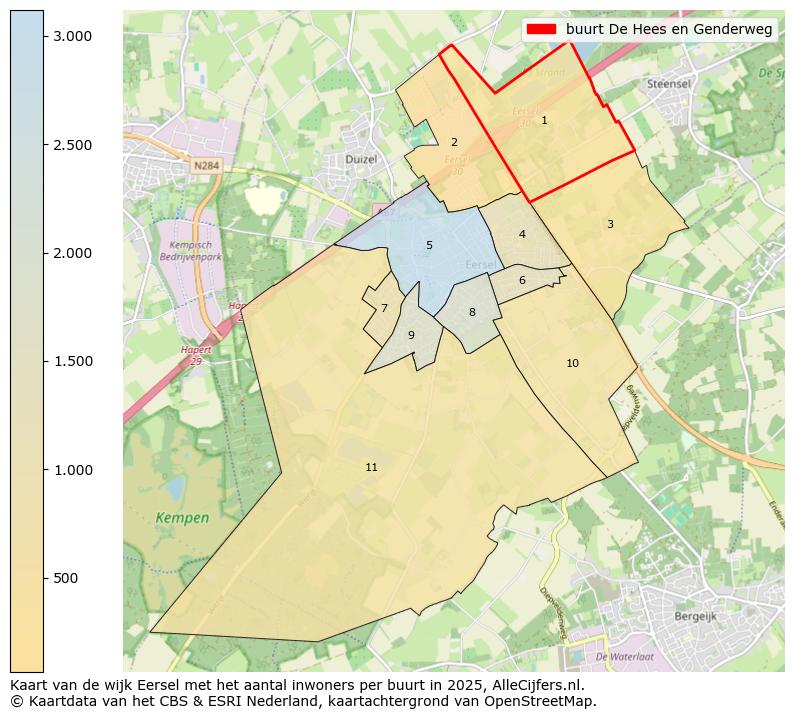 Afbeelding van de buurt De Hees en Genderweg op de kaart.