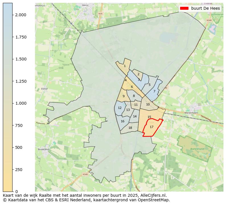Afbeelding van de buurt De Hees op de kaart.