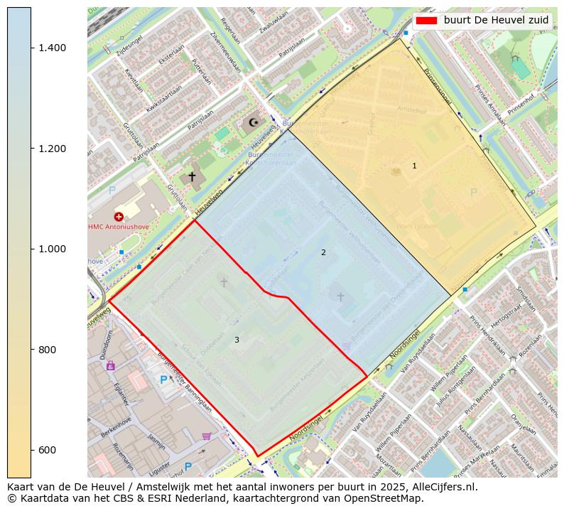 Afbeelding van de buurt De Heuvel zuid op de kaart.