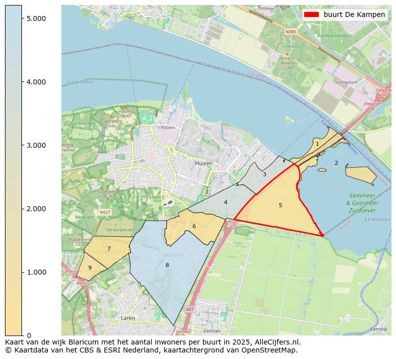 Afbeelding van de buurt De Kampen op de kaart.