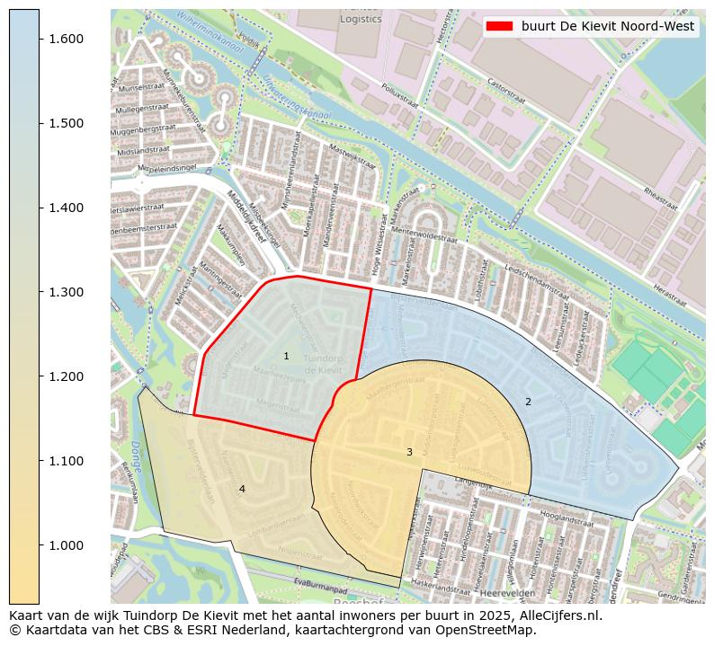 Afbeelding van de buurt De Kievit Noord-West op de kaart.