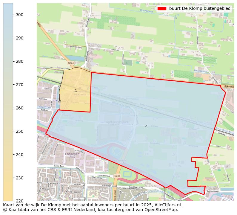 Afbeelding van de buurt De Klomp buitengebied op de kaart.