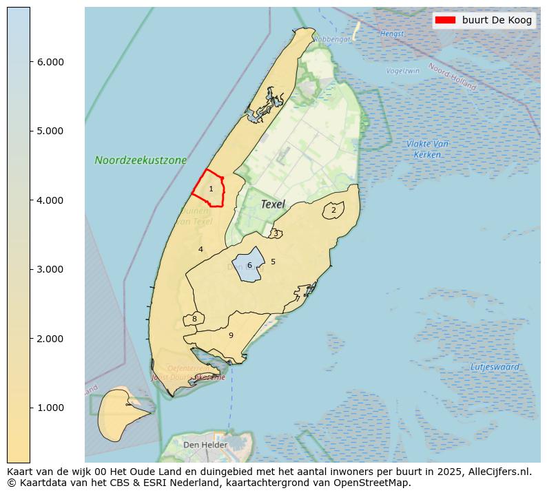 Afbeelding van de buurt De Koog op de kaart.