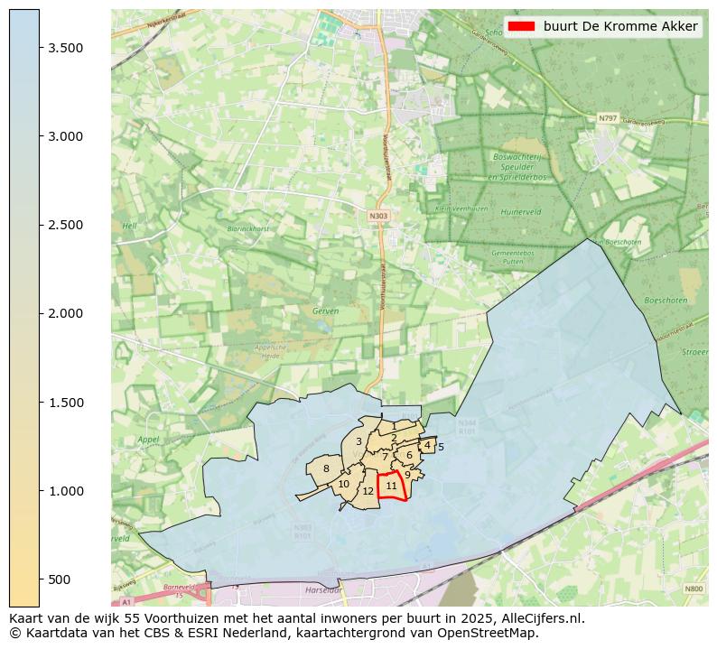 Afbeelding van de buurt De Kromme Akker op de kaart.