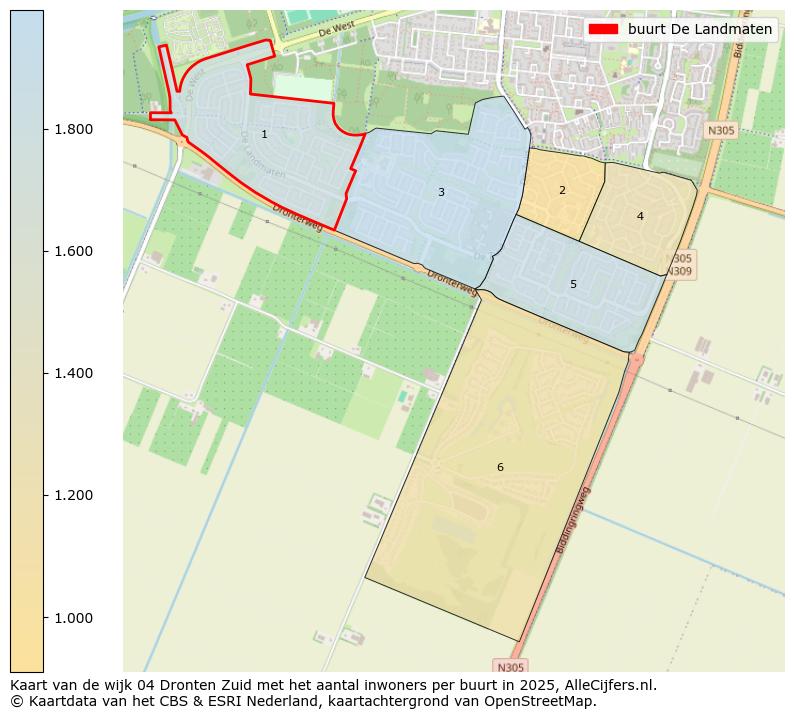 Afbeelding van de buurt De Landmaten op de kaart.