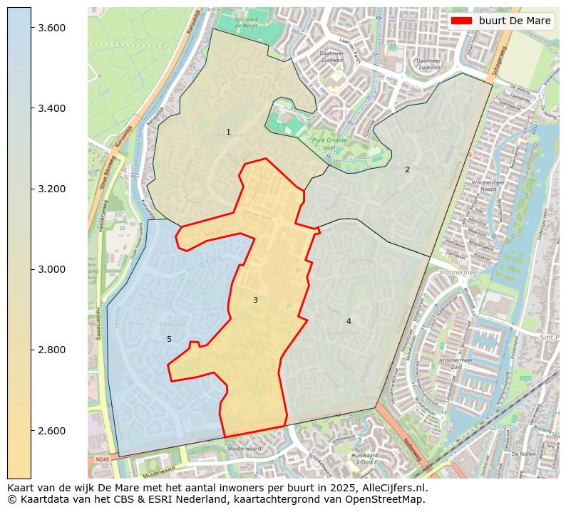 Afbeelding van de buurt De Mare op de kaart.