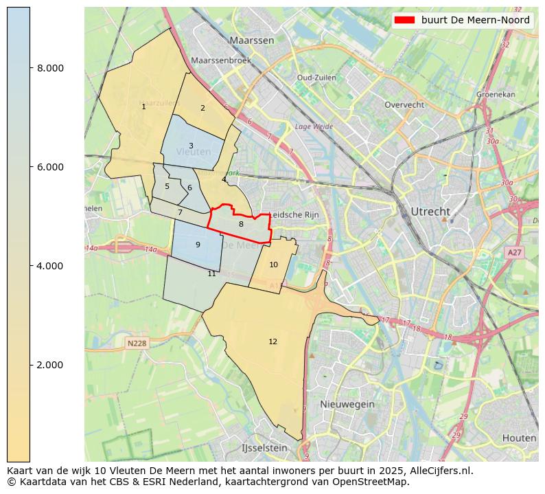 Afbeelding van de buurt De Meern-Noord op de kaart.
