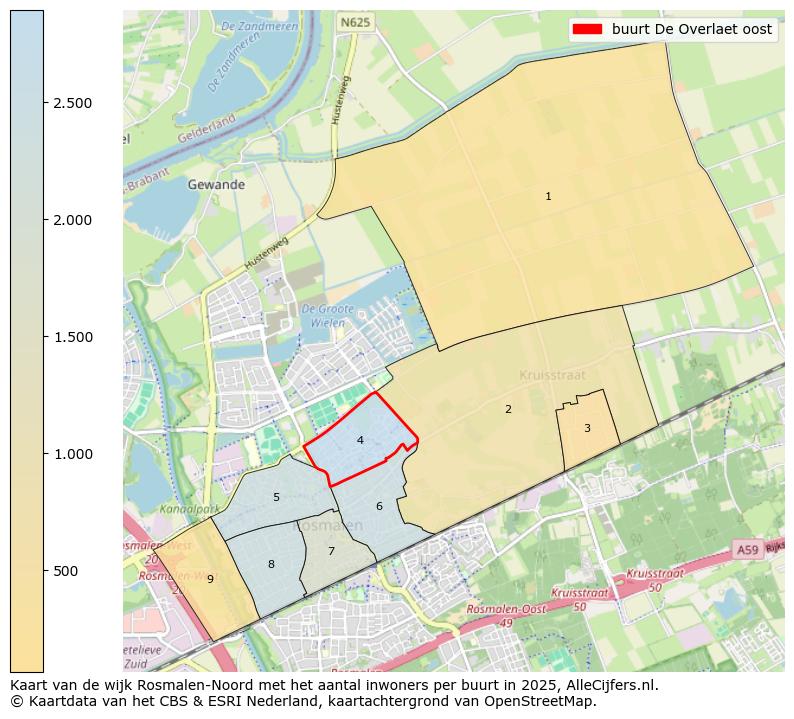 Afbeelding van de buurt De Overlaet oost op de kaart.