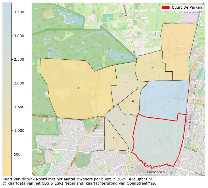 Afbeelding van de buurt De Parken op de kaart.