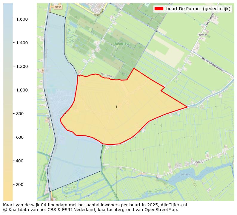 Afbeelding van de buurt De Purmer (gedeeltelijk) op de kaart.