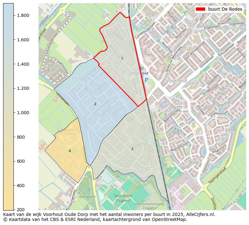 Afbeelding van de buurt De Rodes op de kaart.