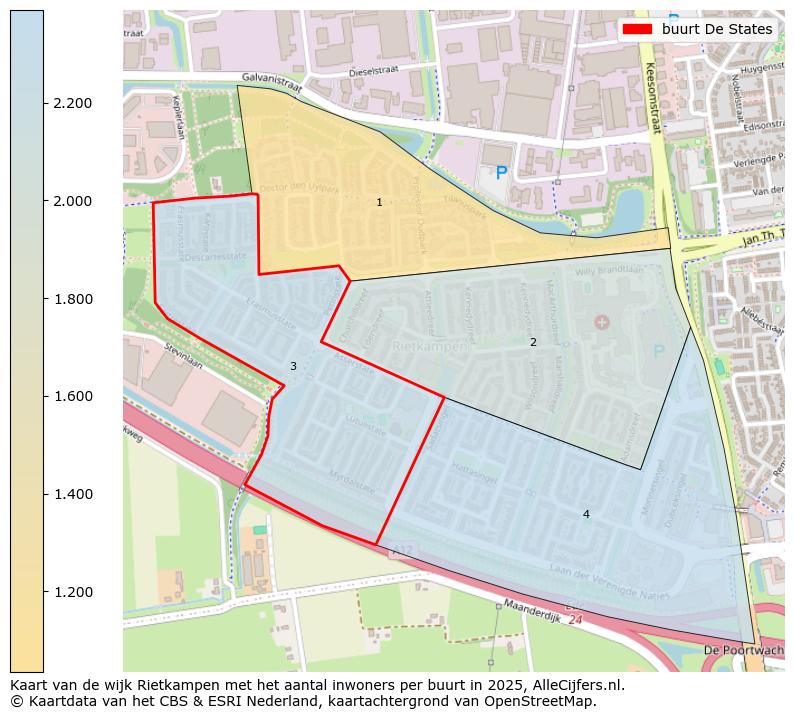 Afbeelding van de buurt De States op de kaart.