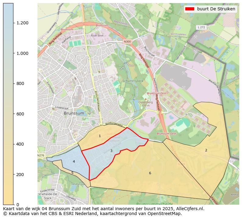 Afbeelding van de buurt De Struiken op de kaart.