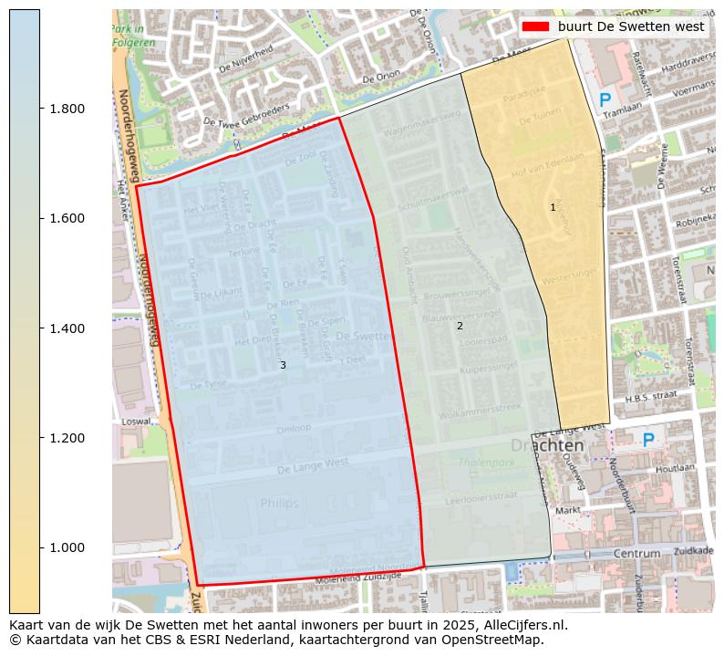 Afbeelding van de buurt De Swetten west op de kaart.