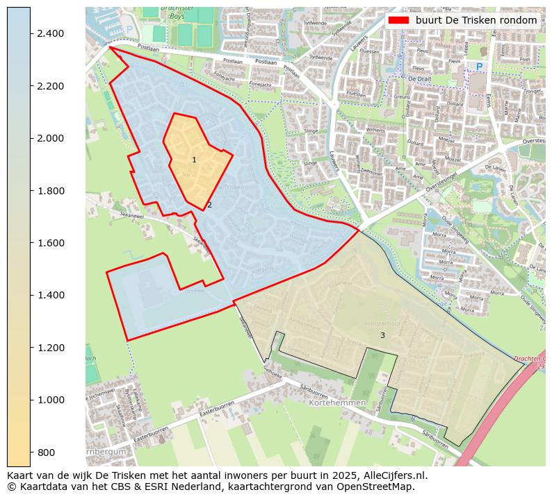 Afbeelding van de buurt De Trisken rondom op de kaart.