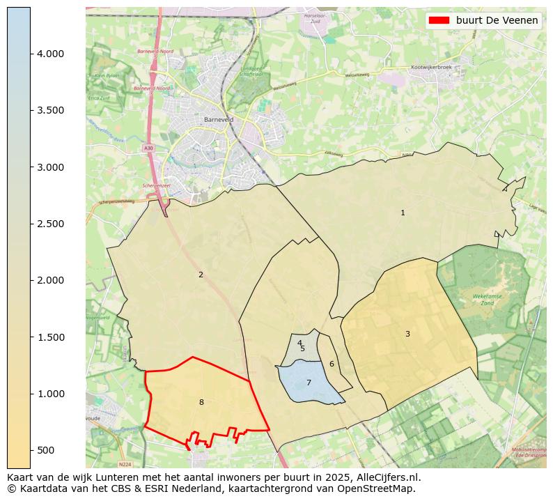 Afbeelding van de buurt De Veenen op de kaart.