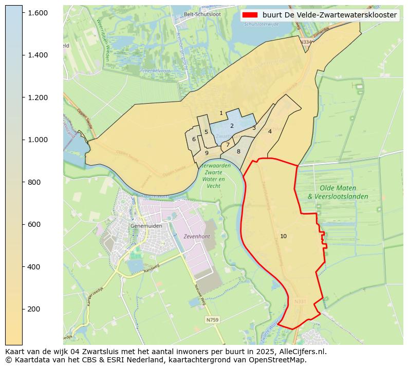 Afbeelding van de buurt De Velde-Zwartewatersklooster op de kaart.