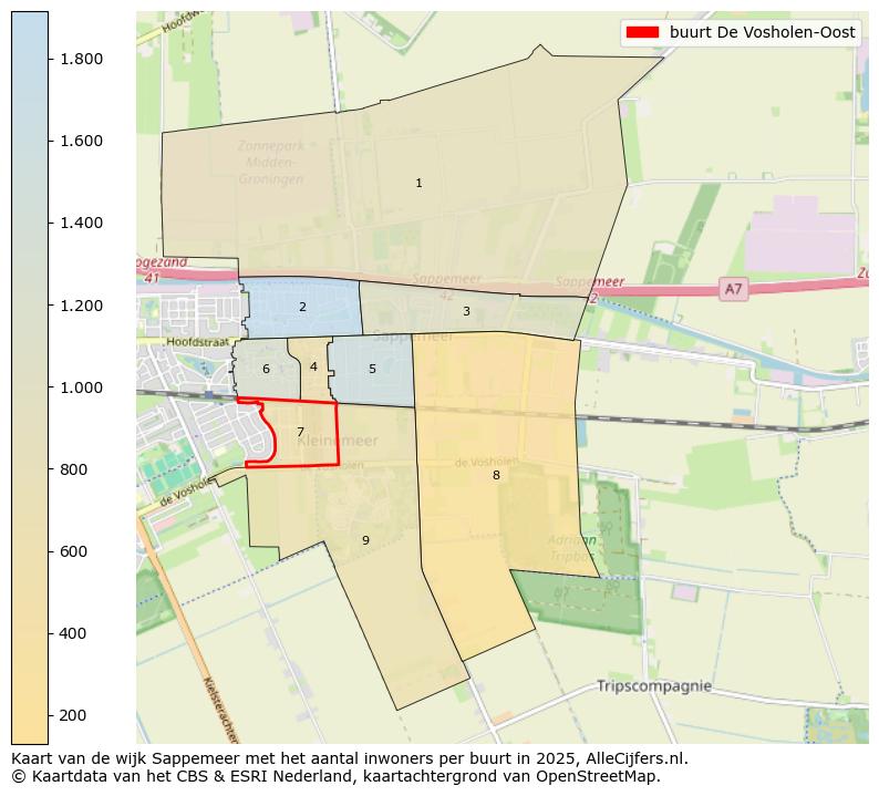 Afbeelding van de buurt De Vosholen-Oost op de kaart.