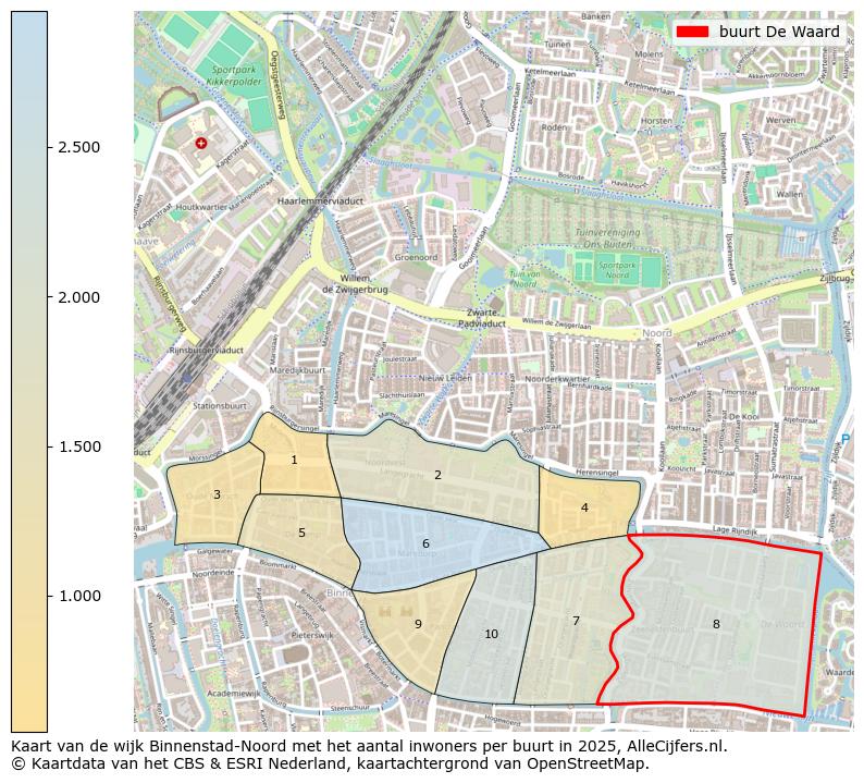 Afbeelding van de buurt De Waard op de kaart.
