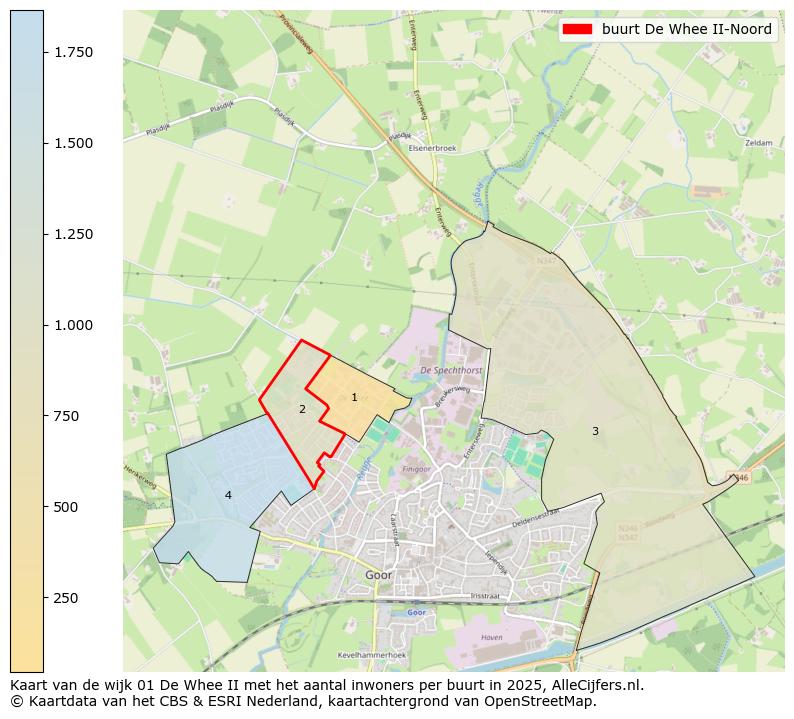 Afbeelding van de buurt De Whee II-Noord op de kaart.
