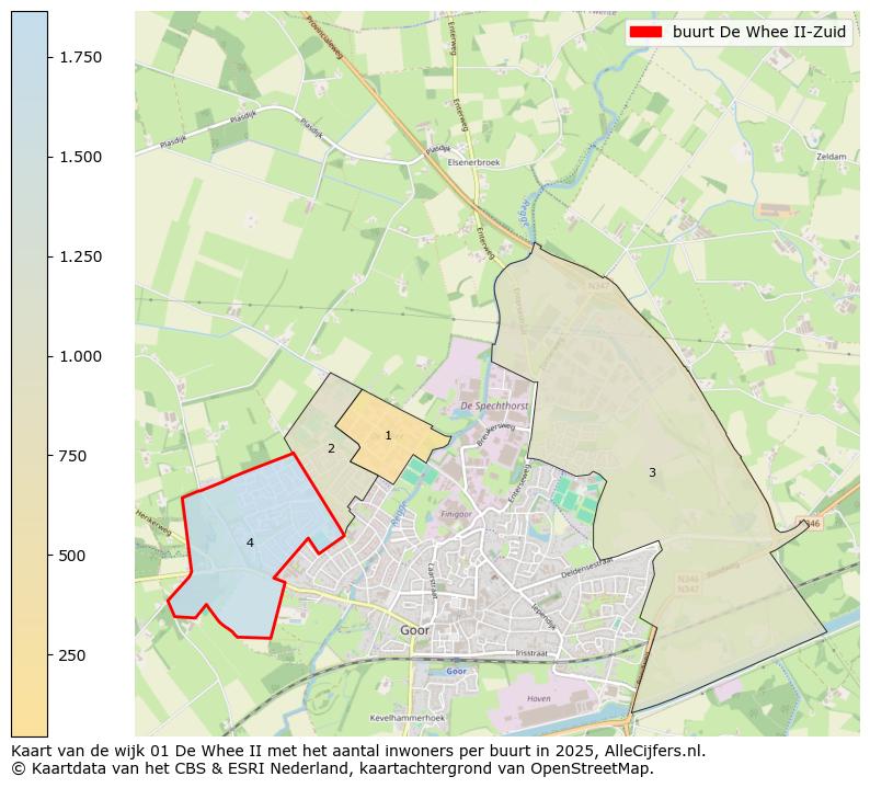Afbeelding van de buurt De Whee II-Zuid op de kaart.