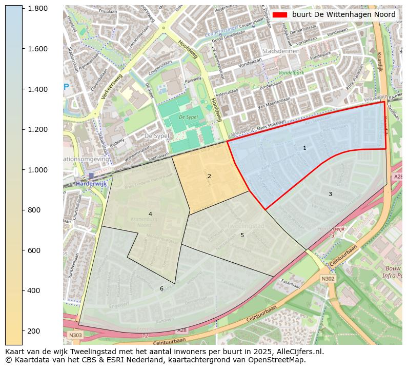 Afbeelding van de buurt De Wittenhagen Noord op de kaart.
