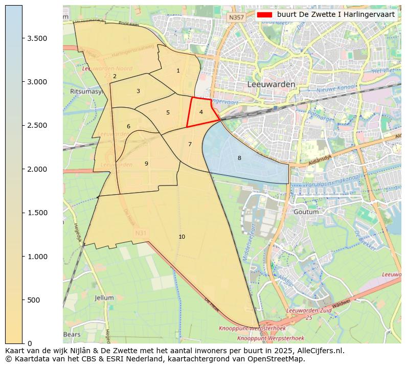 Afbeelding van de buurt De Zwette I Harlingervaart op de kaart.