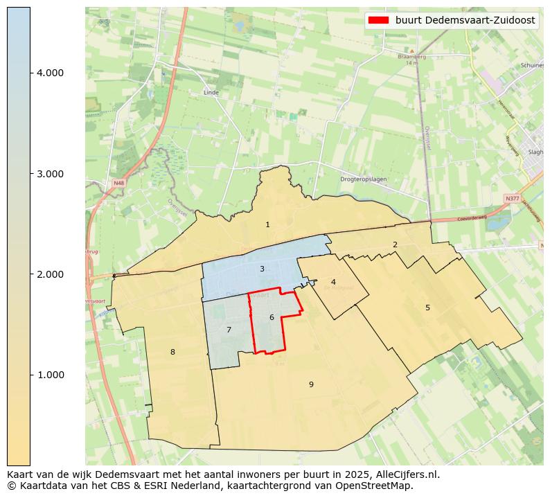 Afbeelding van de buurt Dedemsvaart-Zuidoost op de kaart.