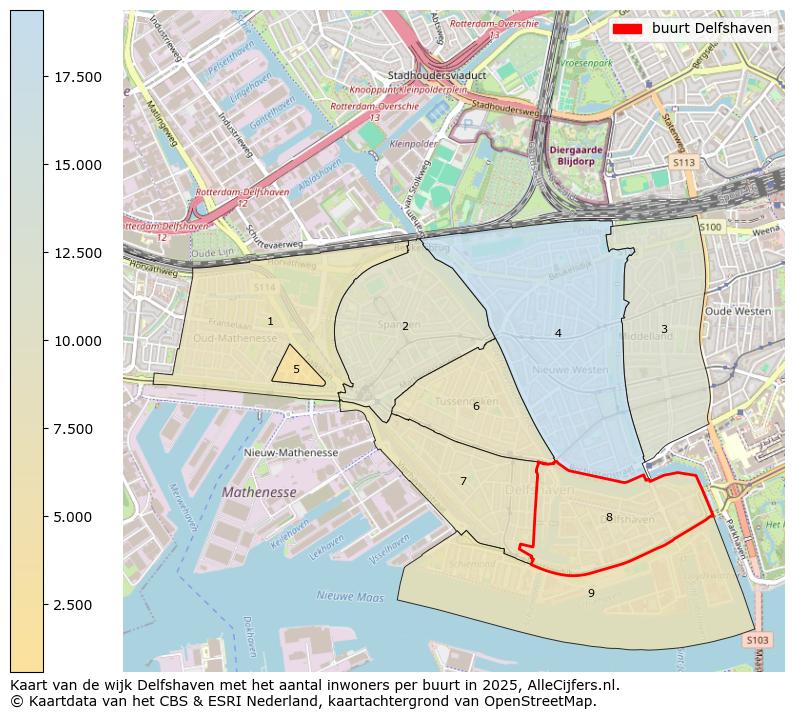 Afbeelding van de buurt Delfshaven op de kaart.