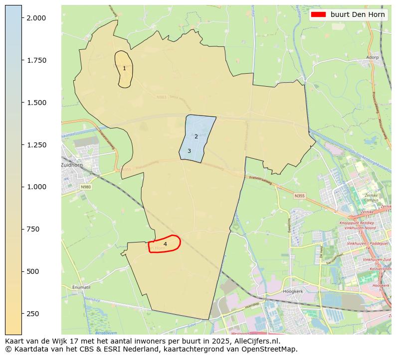 Afbeelding van de buurt Den Horn op de kaart.