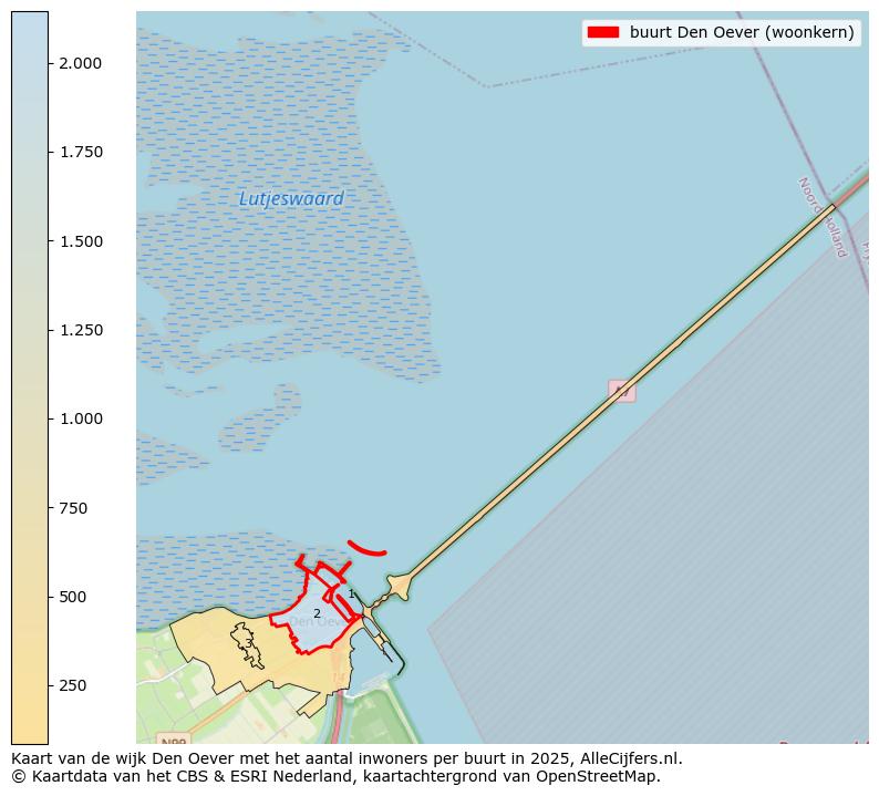 Afbeelding van de buurt Den Oever (woonkern) op de kaart.
