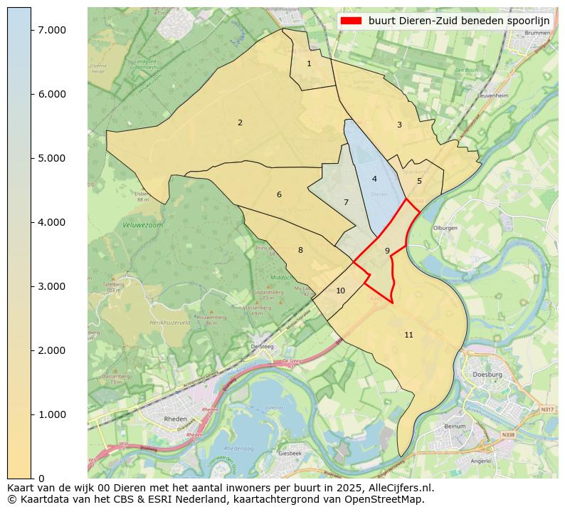 Afbeelding van de buurt Dieren-Zuid beneden spoorlijn op de kaart.