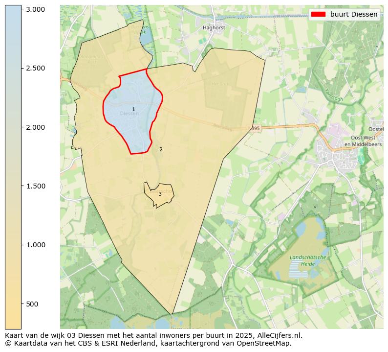 Afbeelding van de buurt Diessen op de kaart.