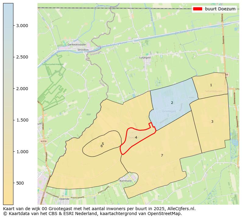 Afbeelding van de buurt Doezum op de kaart.
