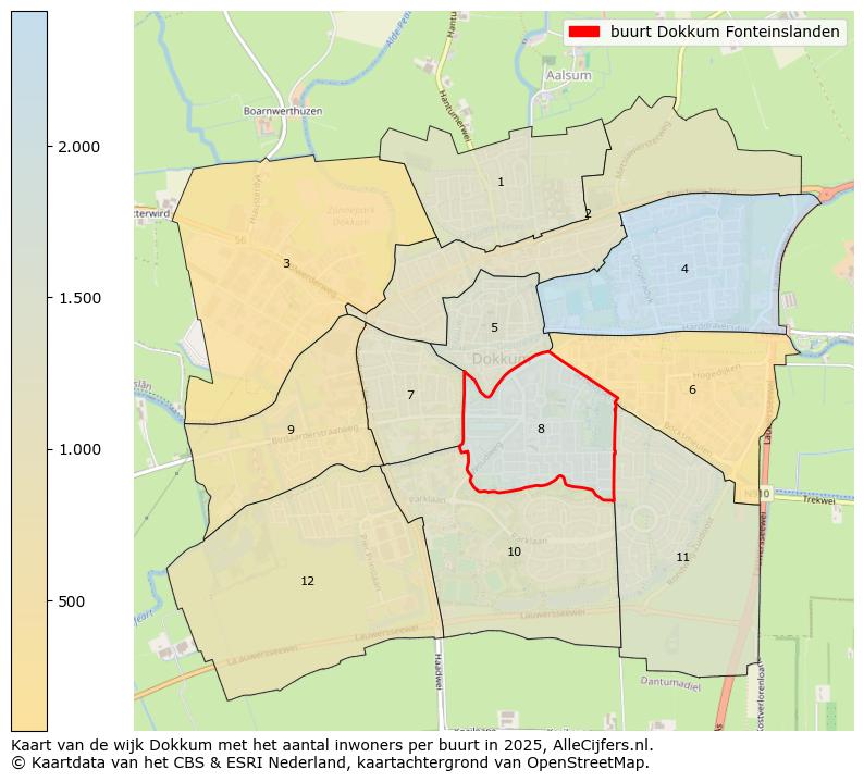 Afbeelding van de buurt Dokkum Fonteinslanden op de kaart.