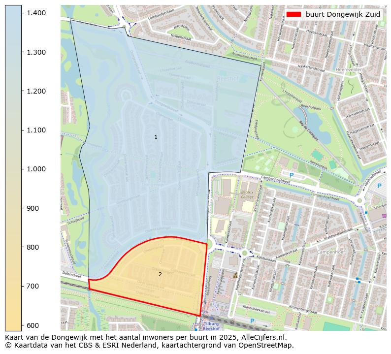 Afbeelding van de buurt Dongewijk Zuid op de kaart.