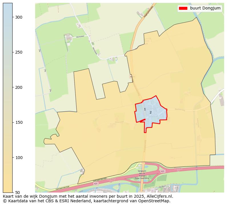 Afbeelding van de buurt Dongjum op de kaart.