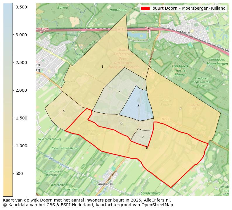 Afbeelding van de buurt Doorn - Moersbergen-Tuilland op de kaart.