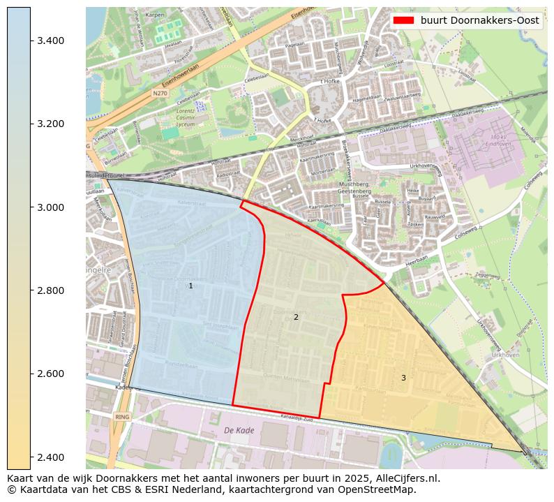 Afbeelding van de buurt Doornakkers-Oost op de kaart.