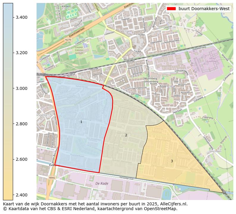 Afbeelding van de buurt Doornakkers-West op de kaart.